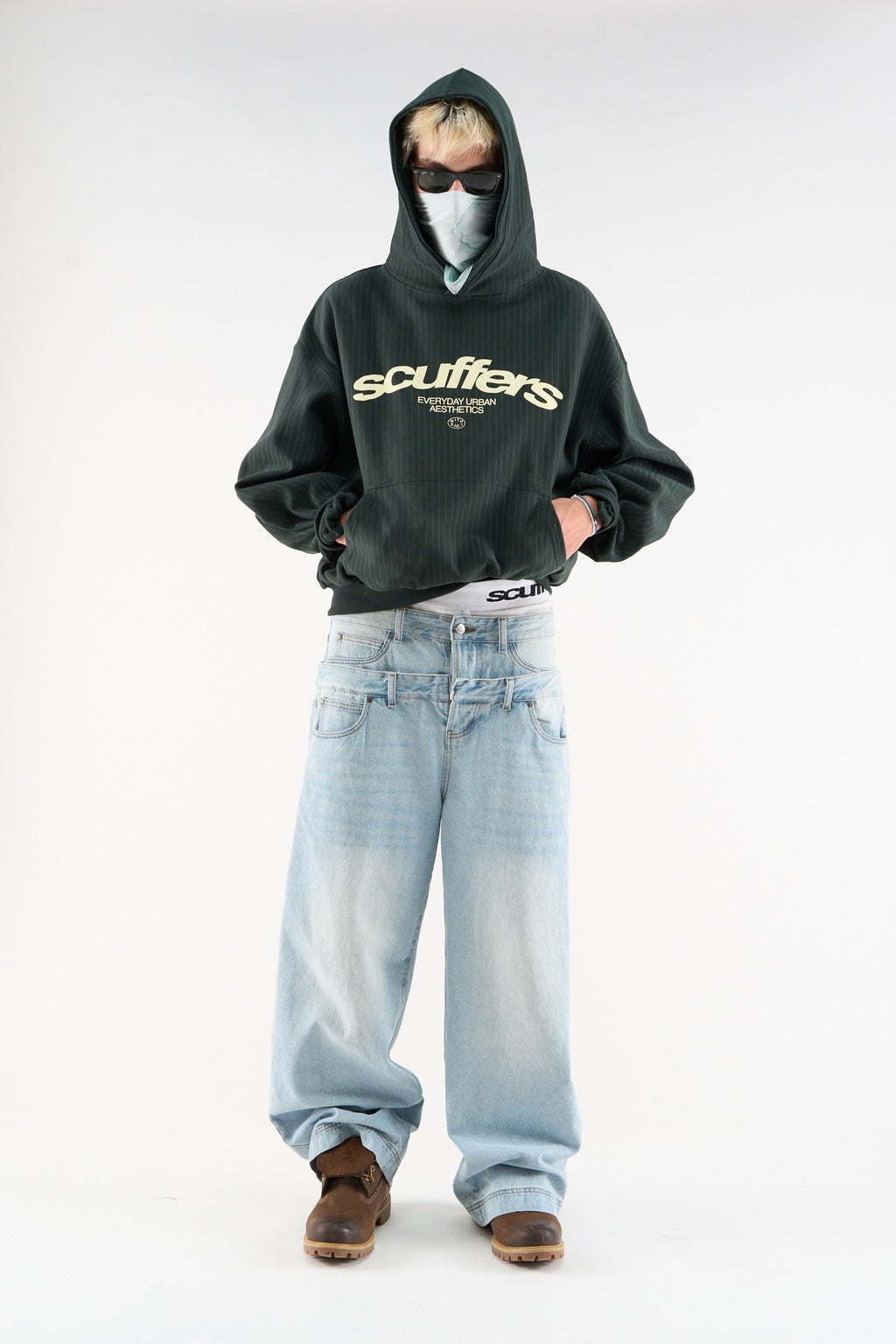 Iconic Dark Green Pinstripe Hoodie