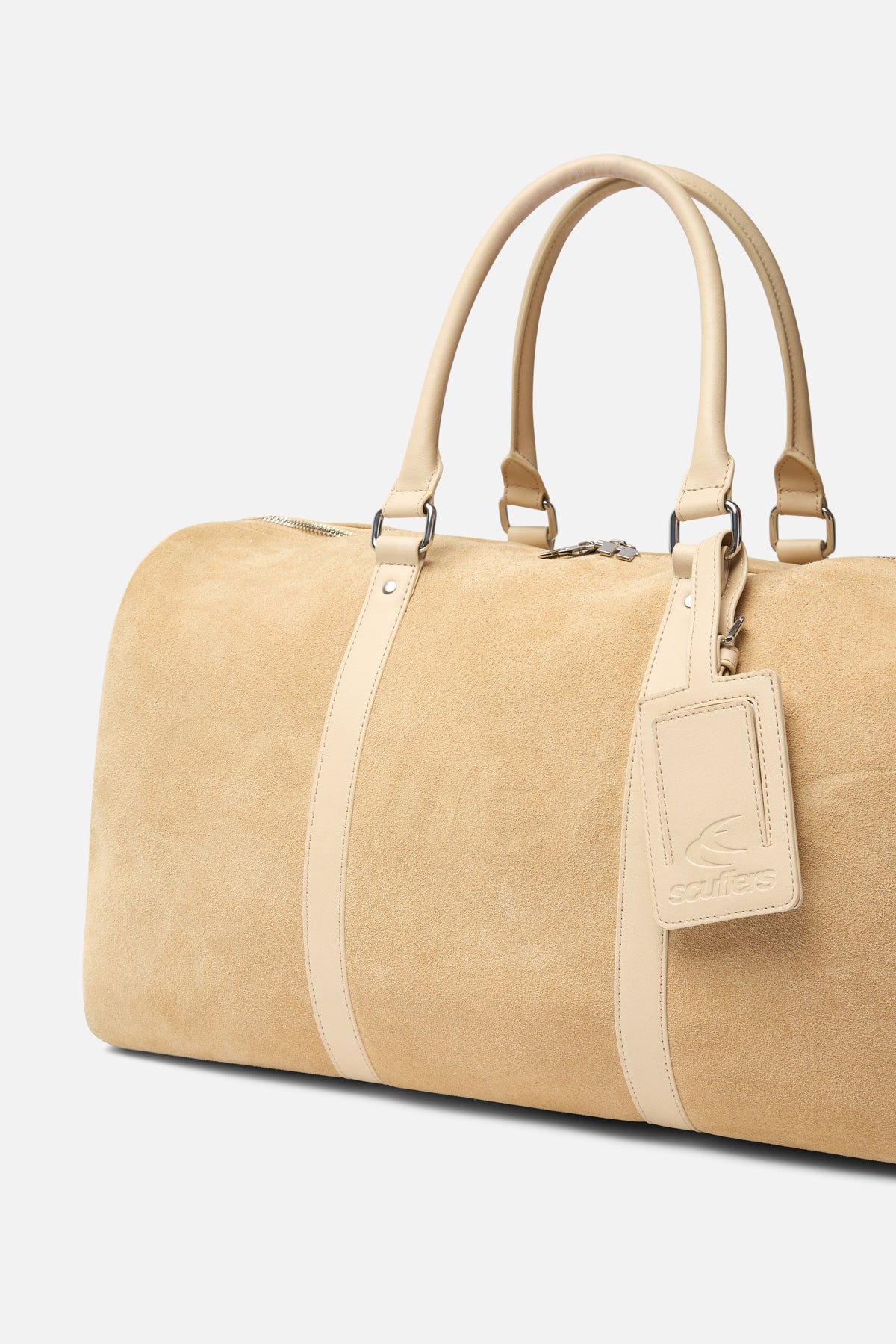 Suede Ecru Duffle Bag