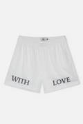 With Love Mesh White Shorts