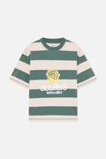 Boy Green Striped T-Shirt