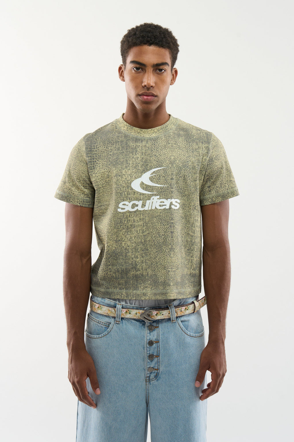 Crocodile Dusty Green Fitted T-Shirt
