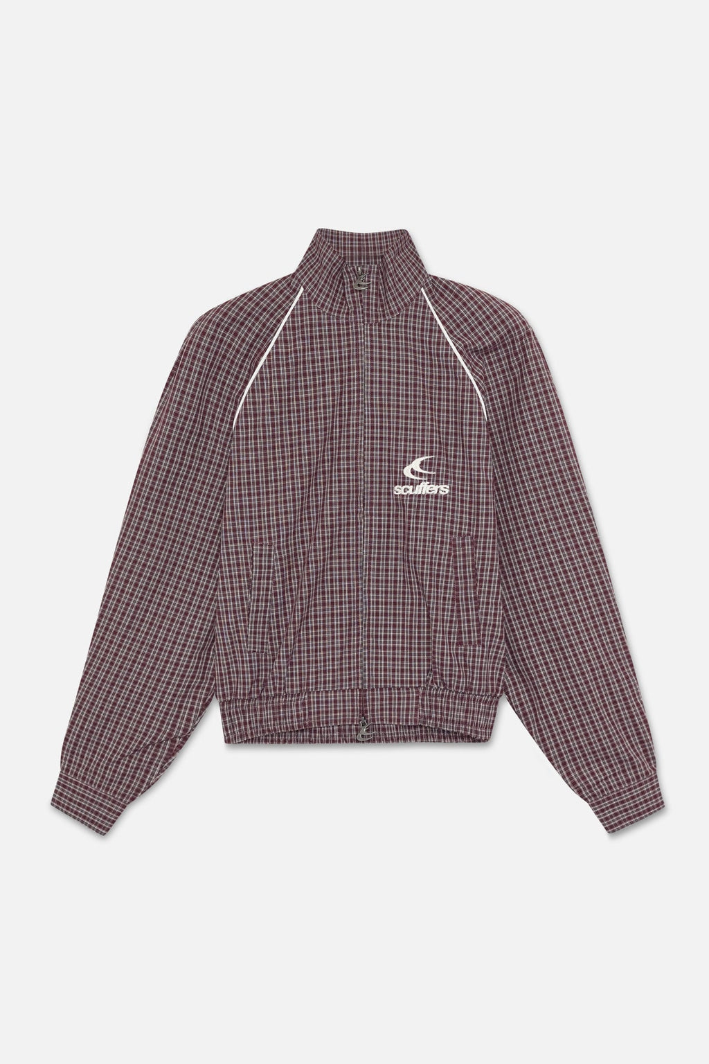 Chamise Checkered Burgundy Zipper