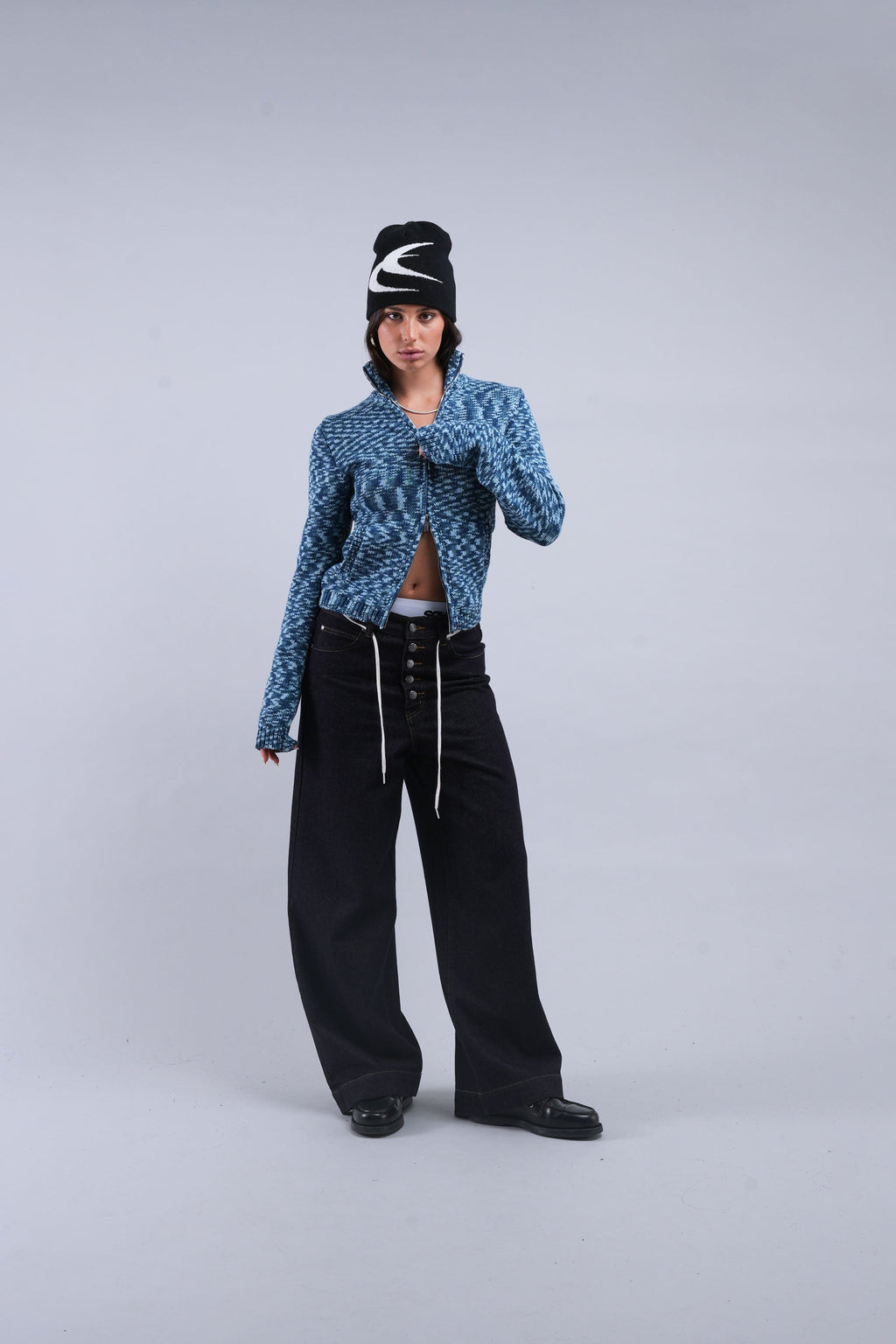 Tropic Blue Knit Zipper