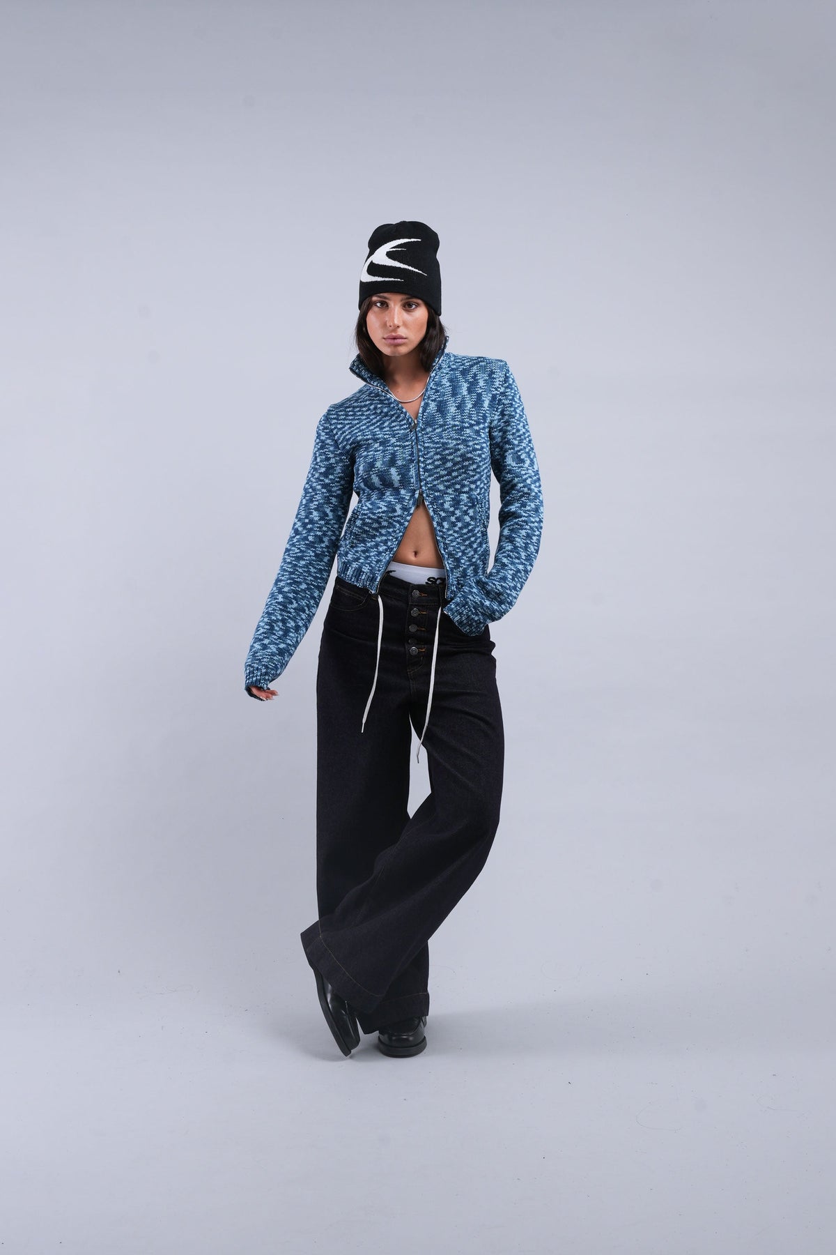 Tropic Blue Knit Zipper