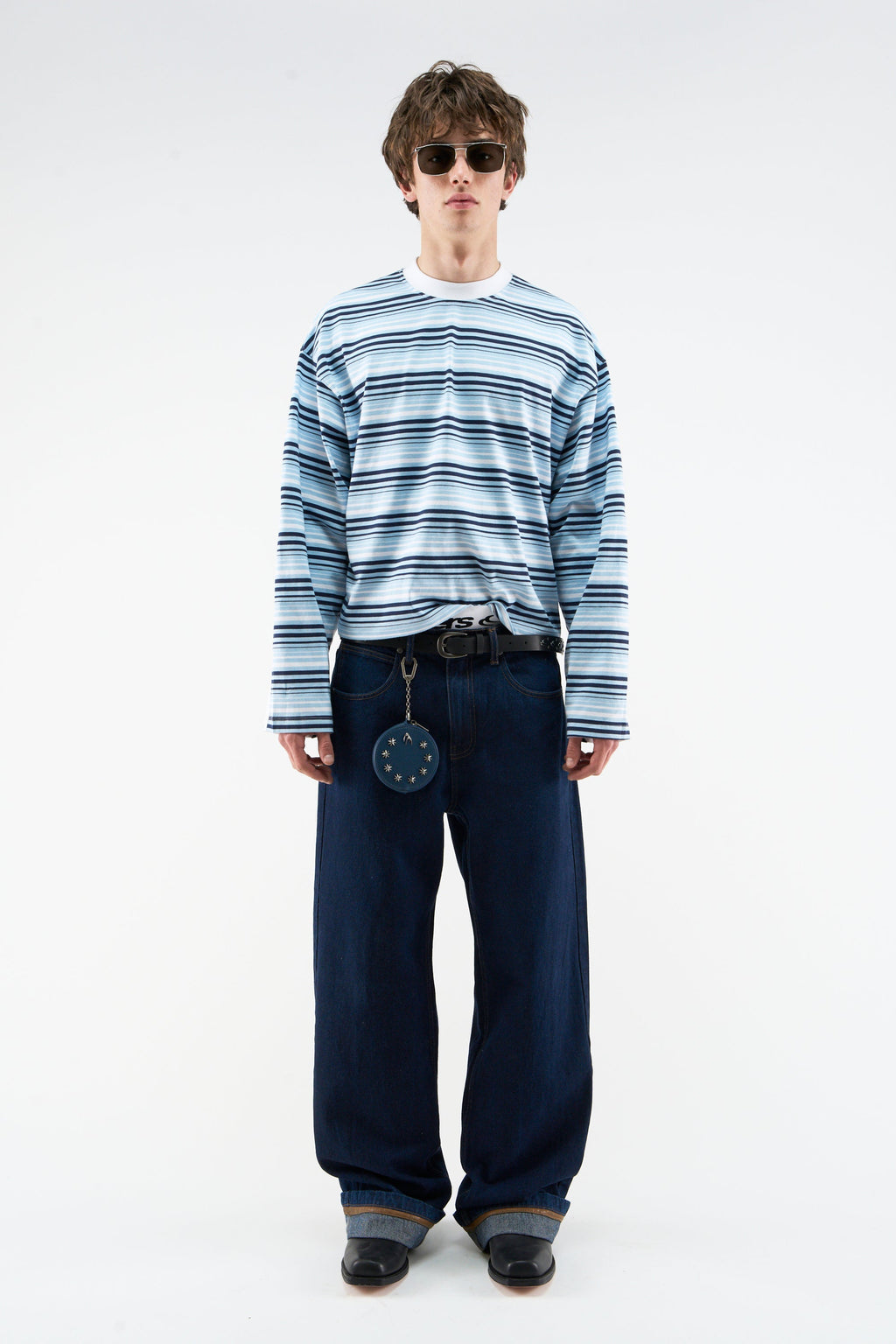 Sport Tech Navy Striped Longsleeve