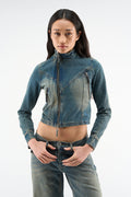 Marlen Washed Blue Jacket