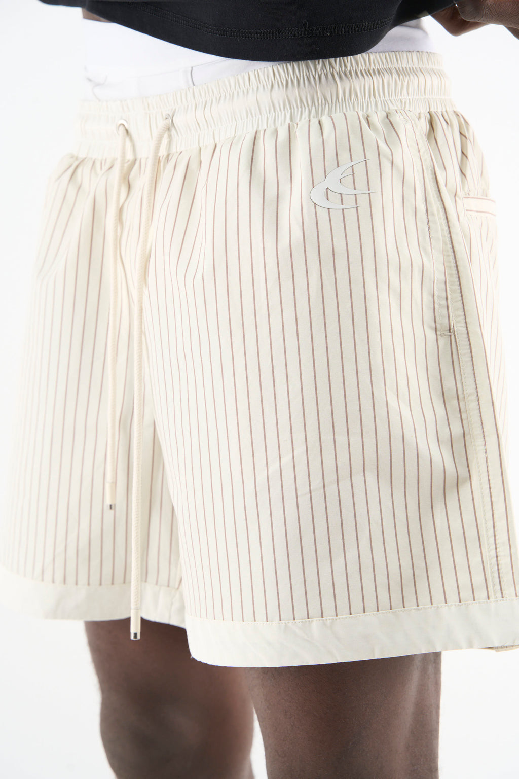 Pinstripe White Swimpants