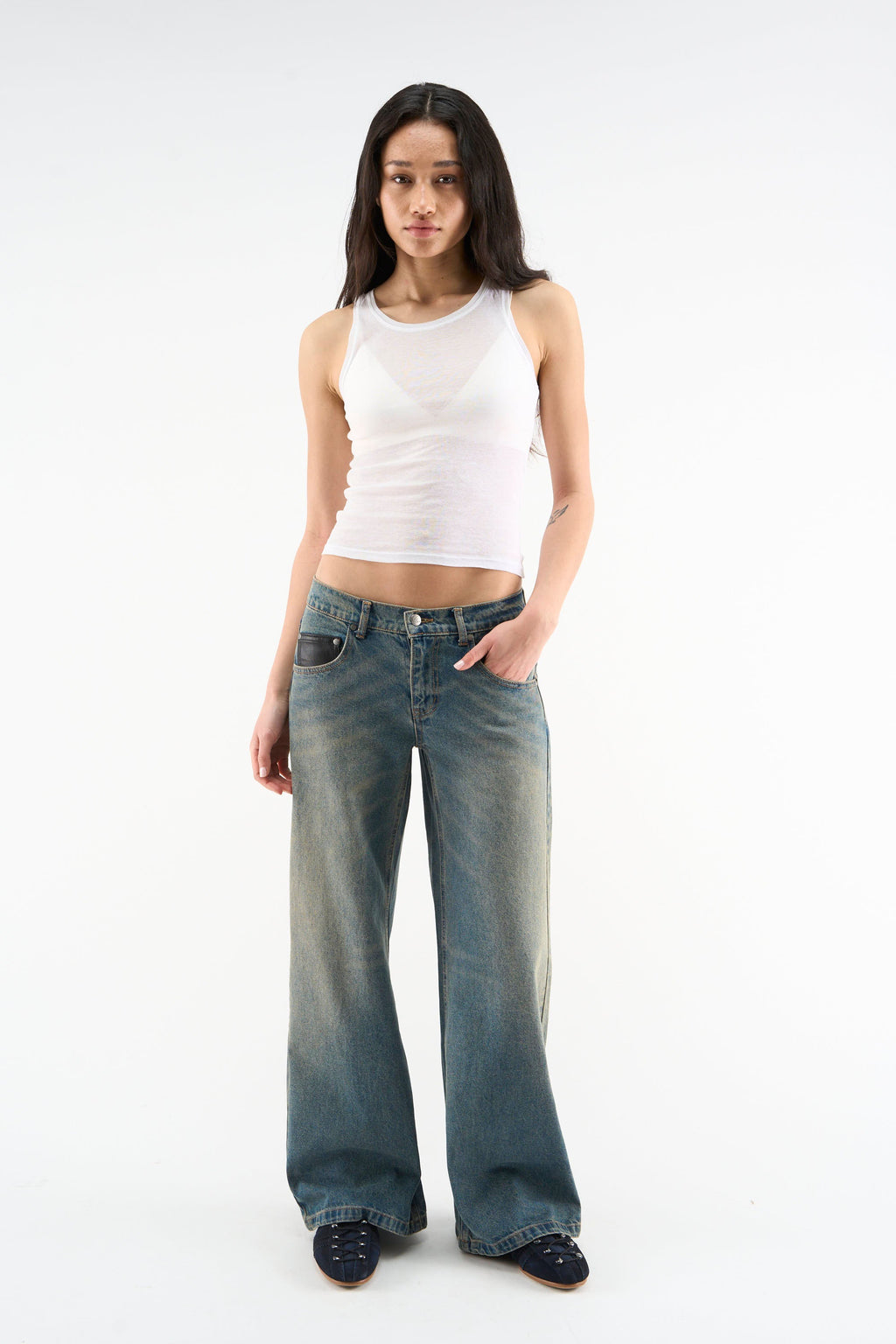Marlen Washed Blue Pants