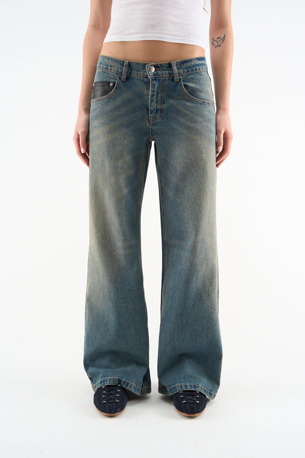 Marlen Washed Blue Pants