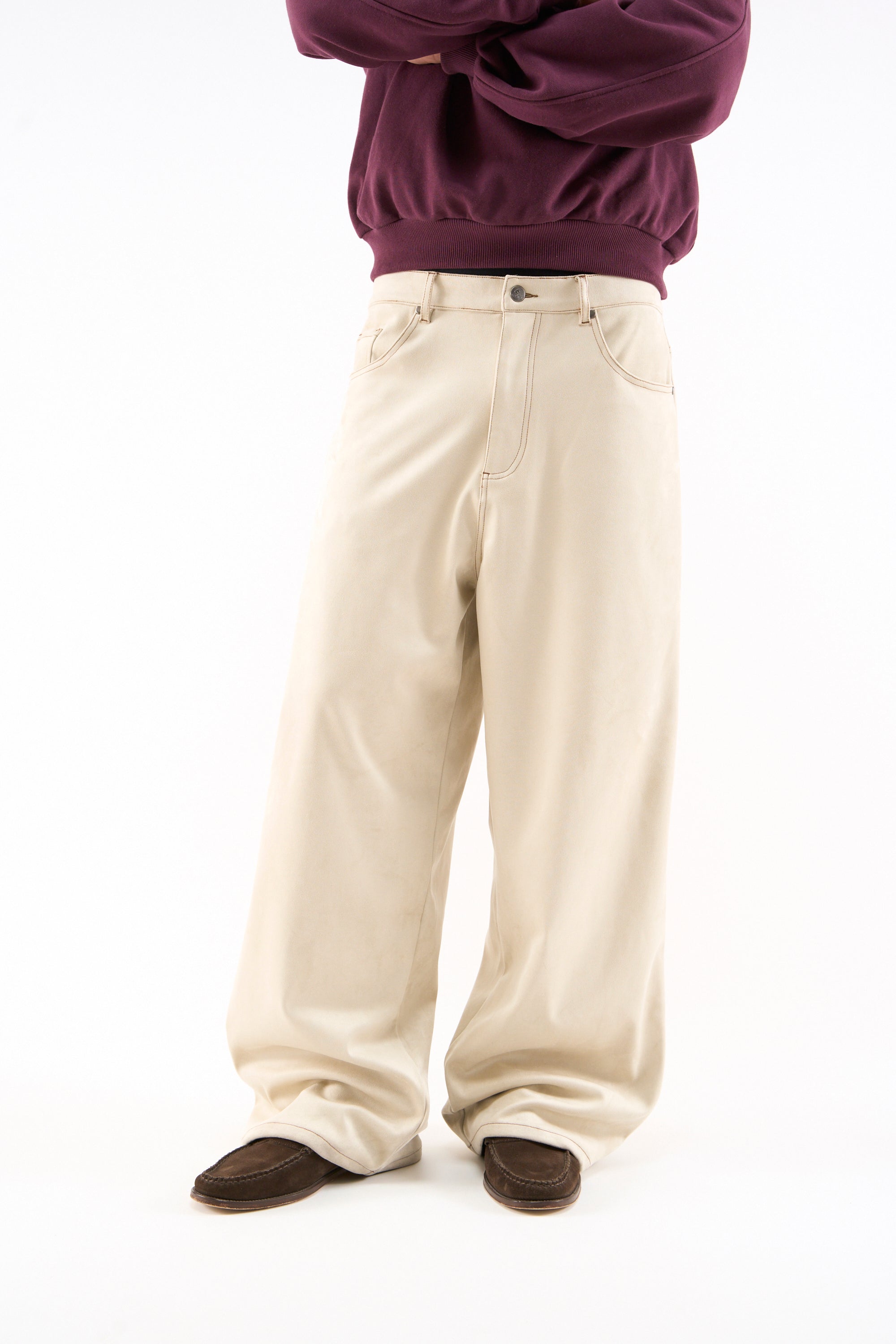 Suede Grey Jumbo Pants