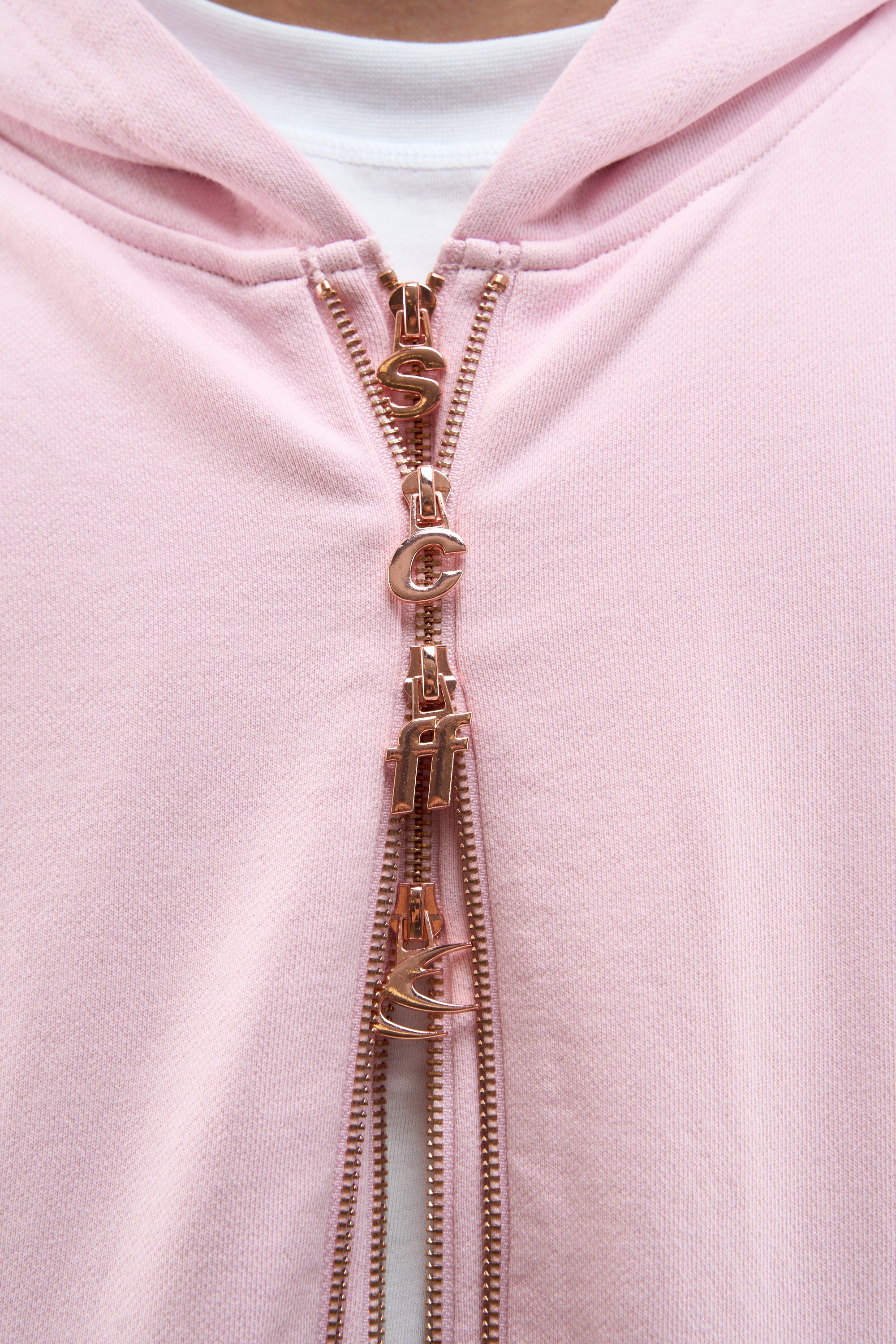 Steel Light Pink Zipper