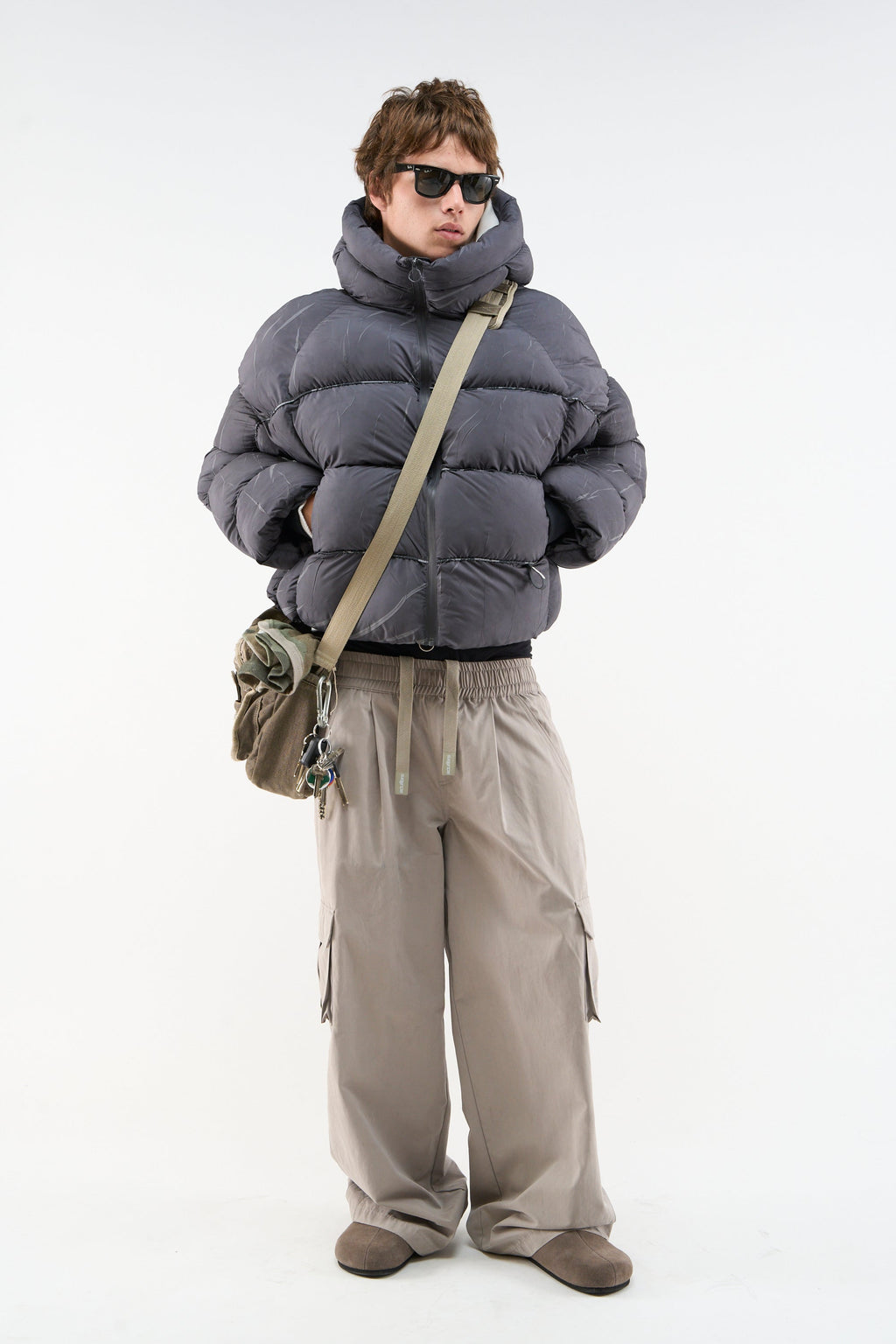 Marble Dark Grey Puffer Jacket
