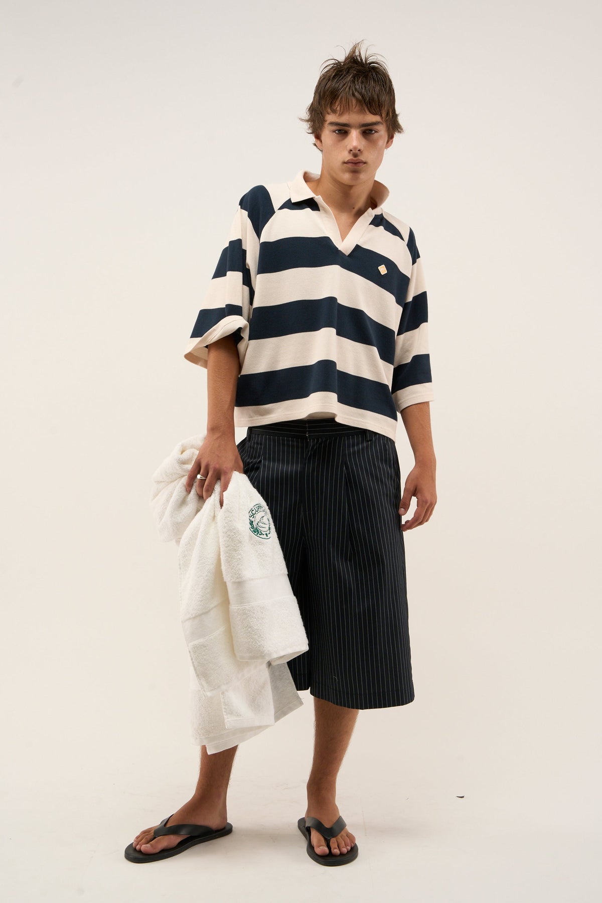 Signature Navy Striped Polo