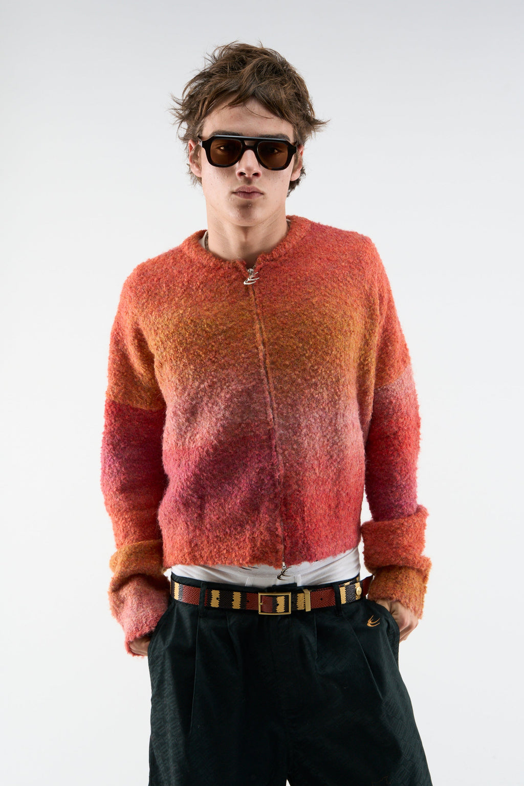 Quarter Red Zipper Knit