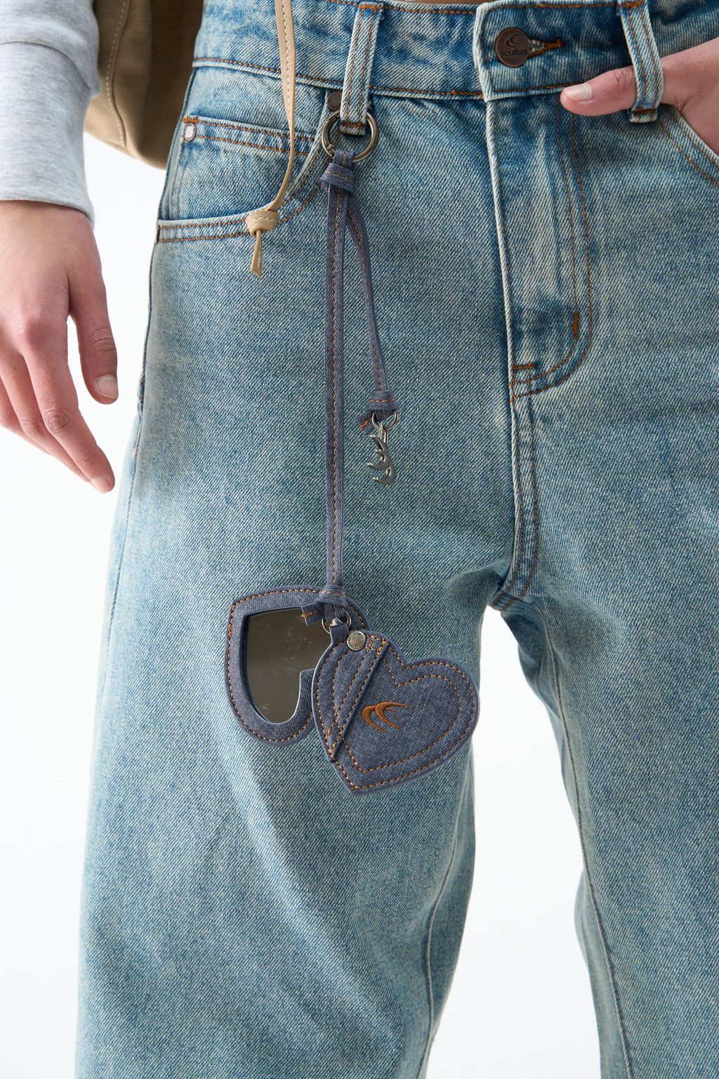 Love Denim Keychain Mirror