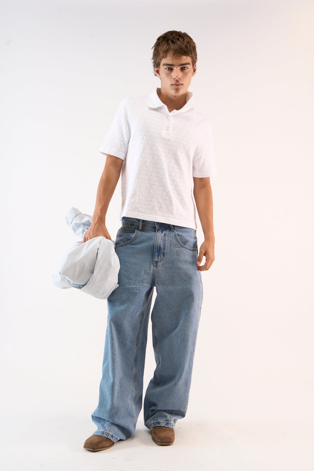 Openwork White Polo