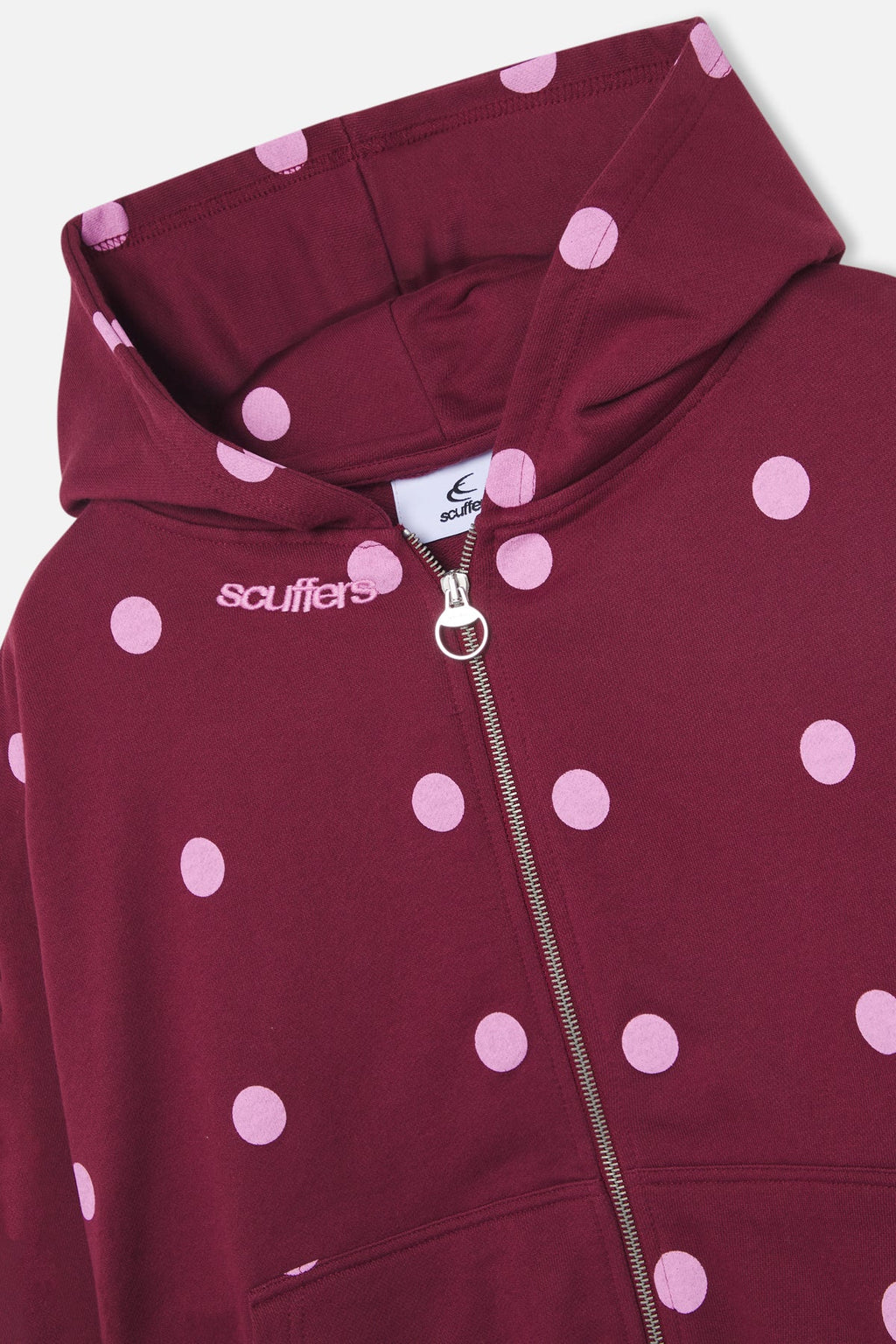 Dots Burgundy Zipper