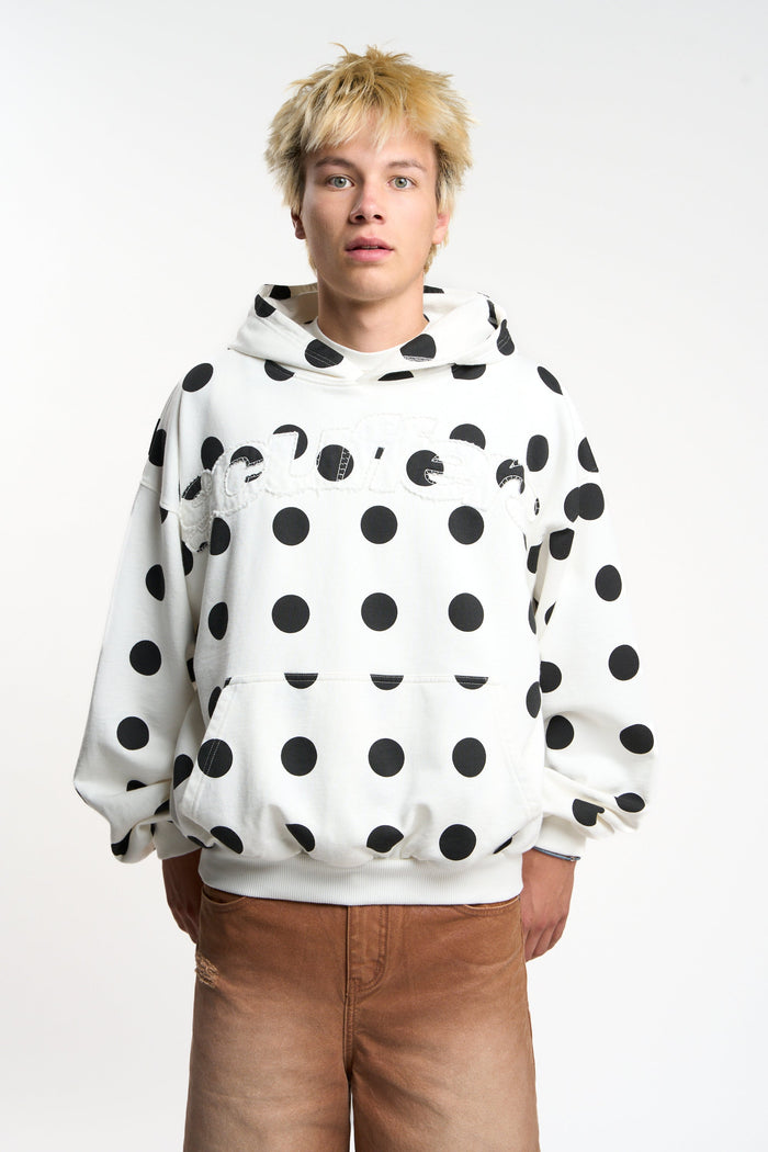 Raw Dots White Hoodie