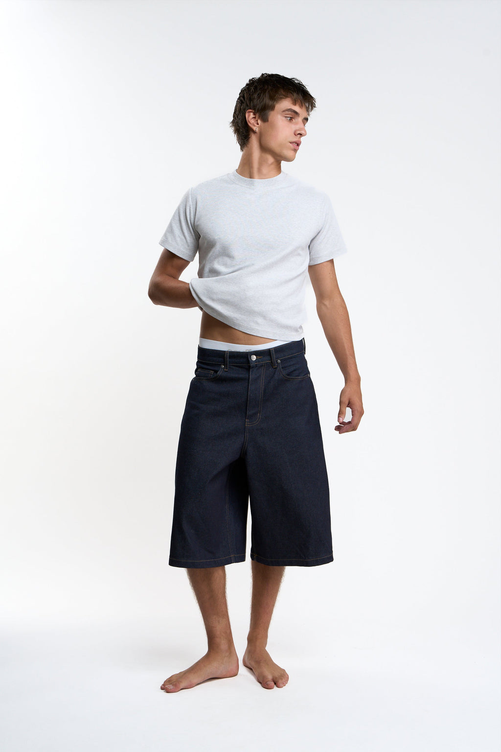 Interlock White and Grey Melange Fitted T-Shirt Pack