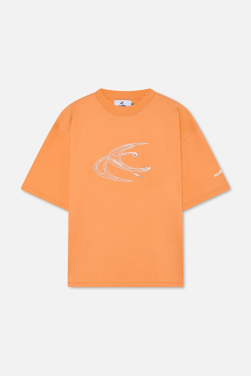 Earphones Orange T-Shirt