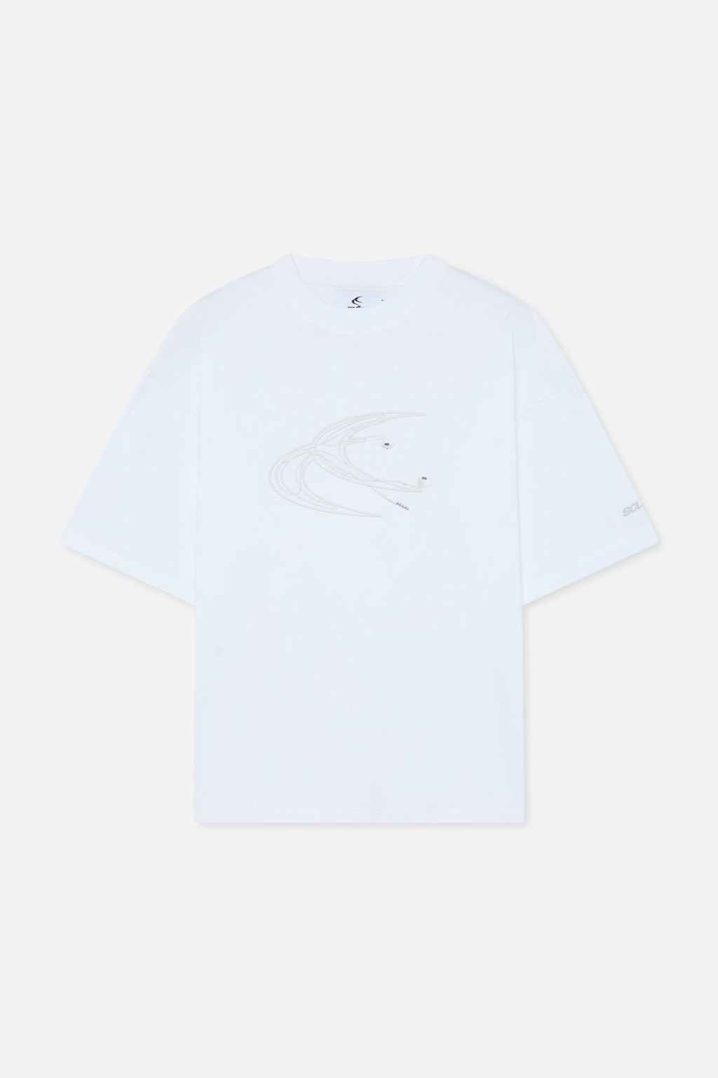 Earphones White T-Shirt