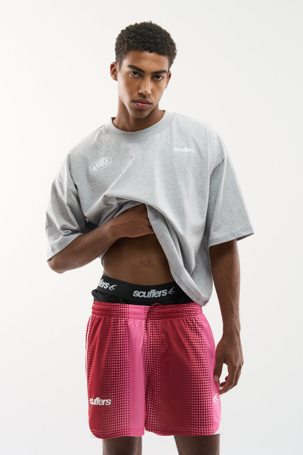 Frequency Red & Pink Shorts