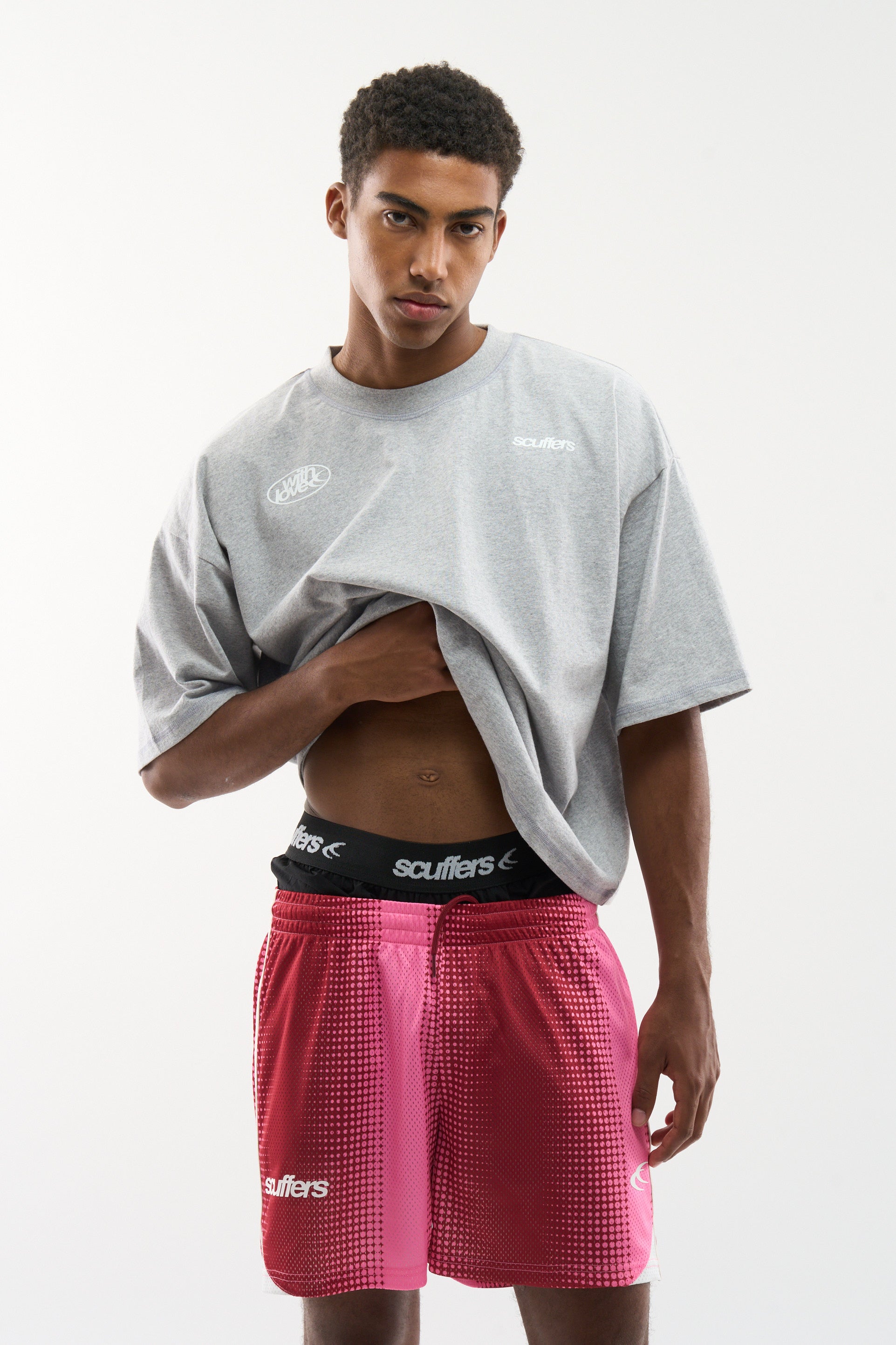 Frequency Red & Pink Shorts