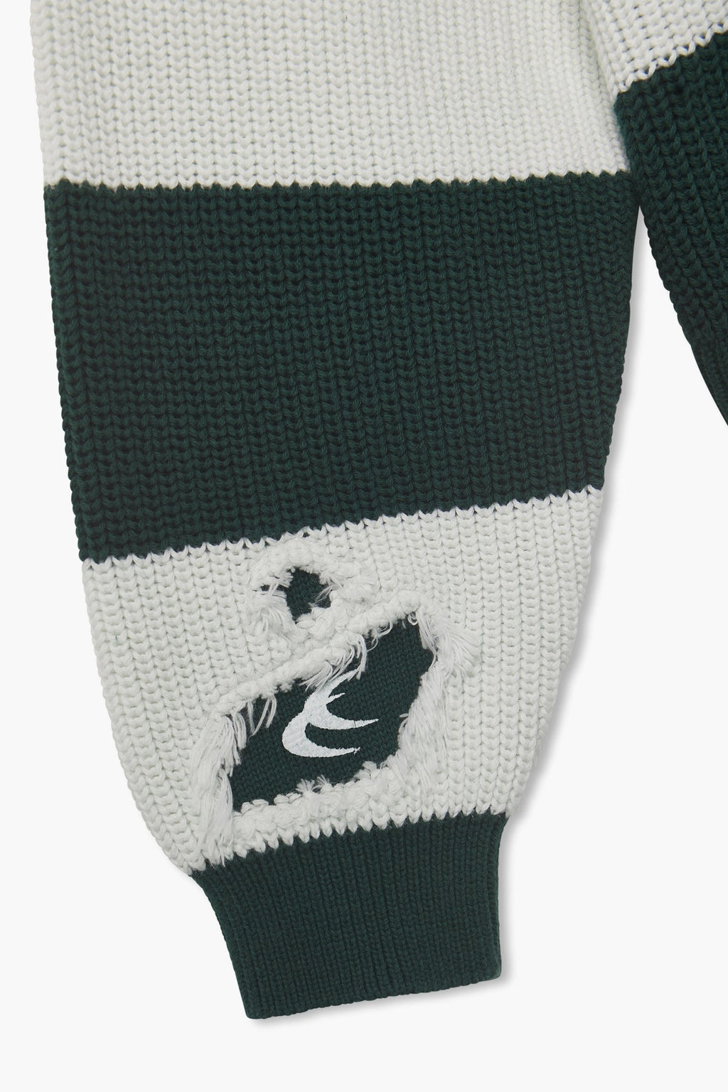 Hole Green & White Knit