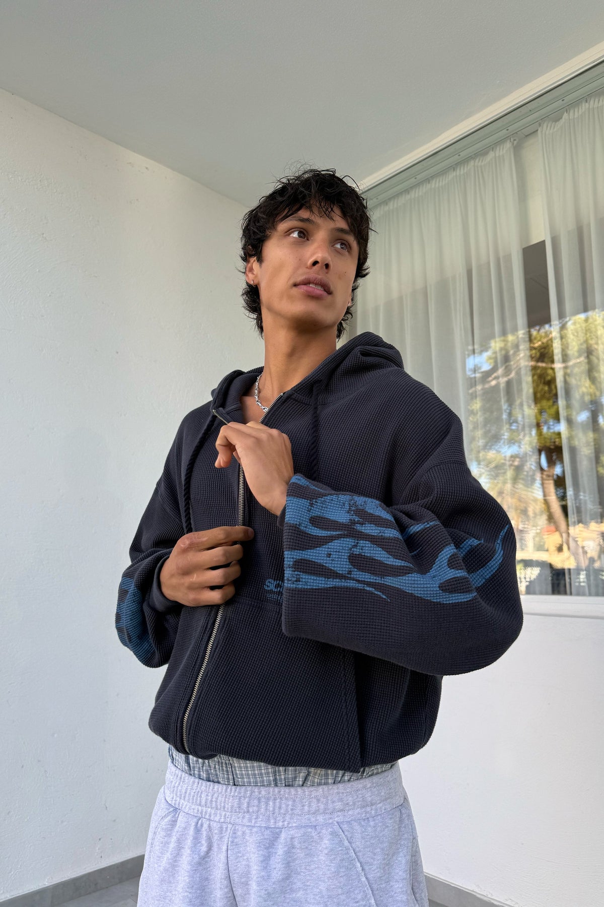 Flame Navy Zipper