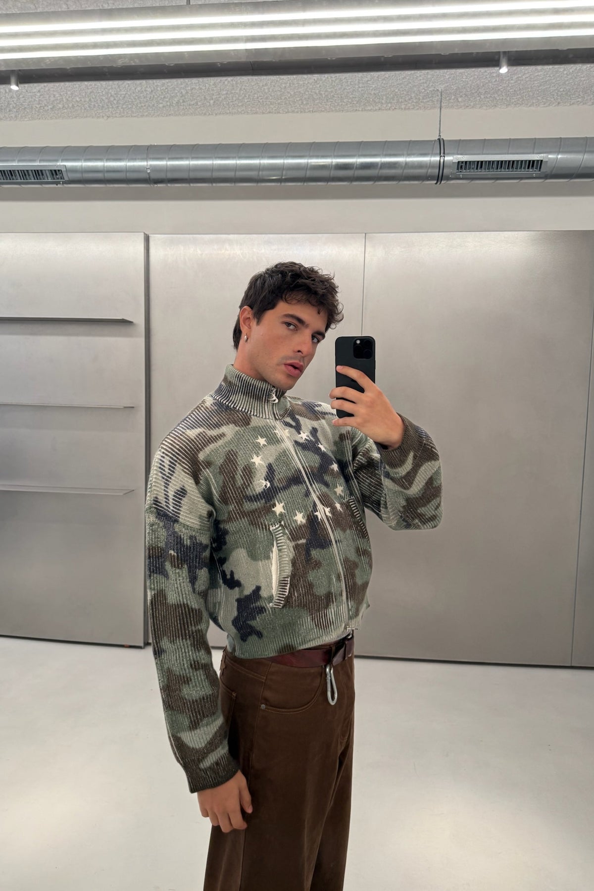 Ea Camo Knit Zipper