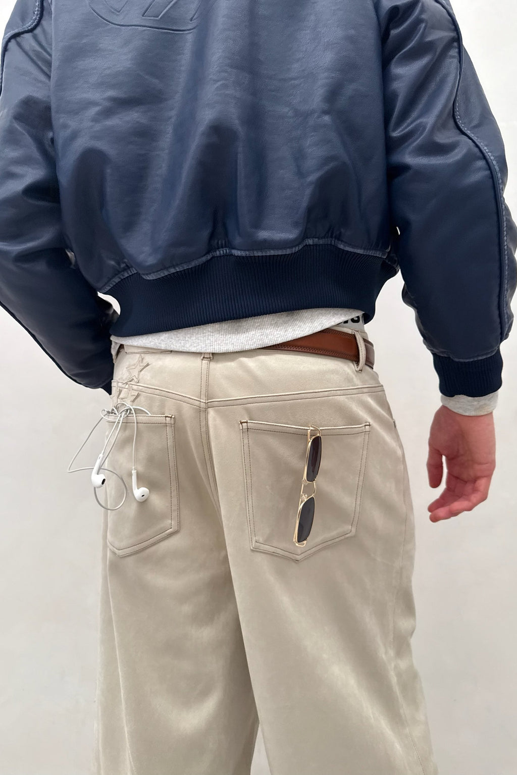 Suede Grey Jumbo Pants
