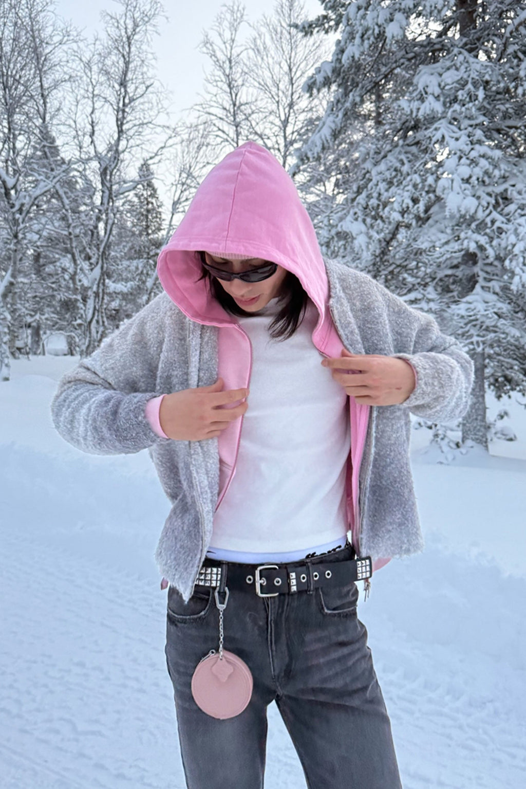 Quarter Grey Zipper Knit