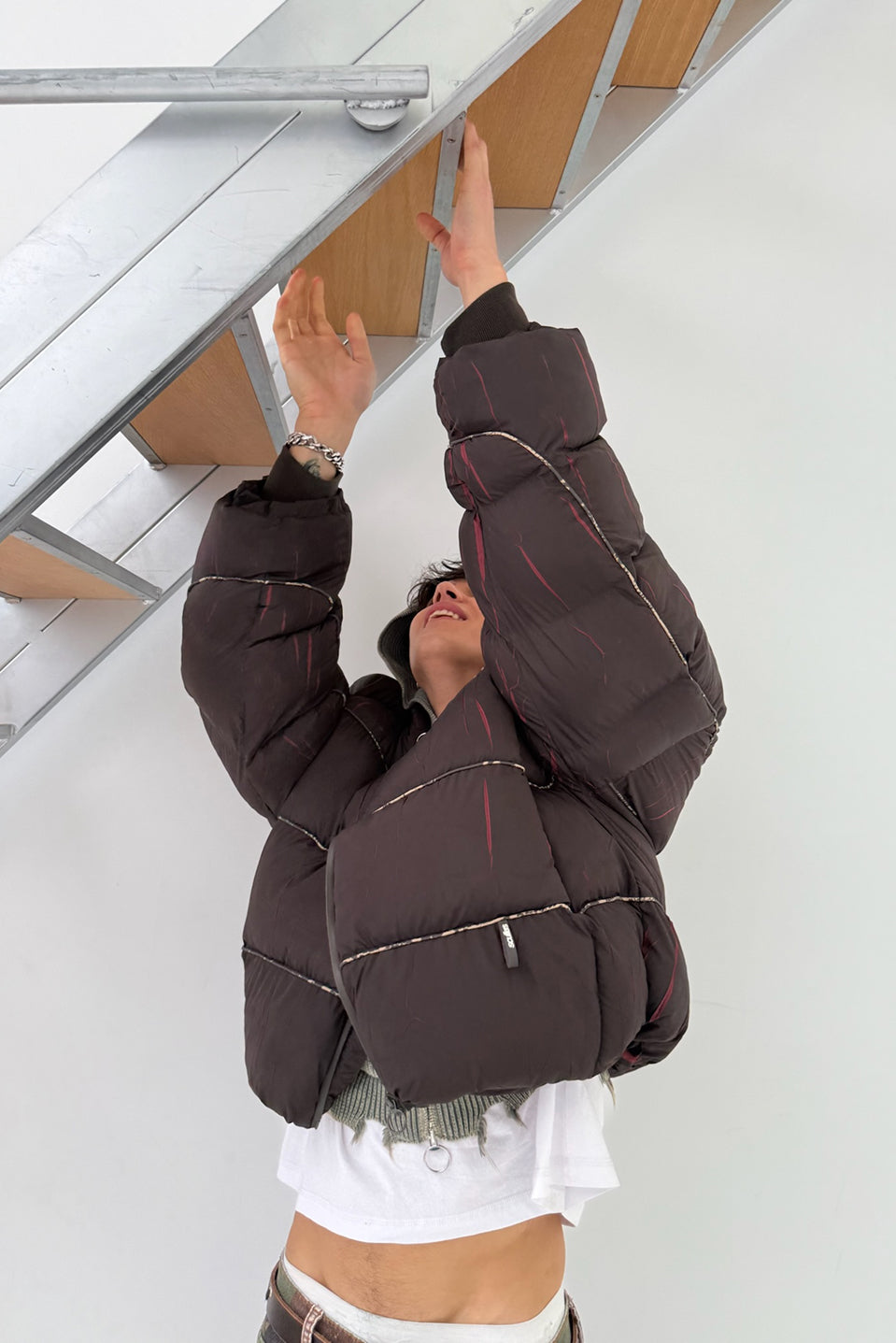 Marble Brown Puffer Jacket