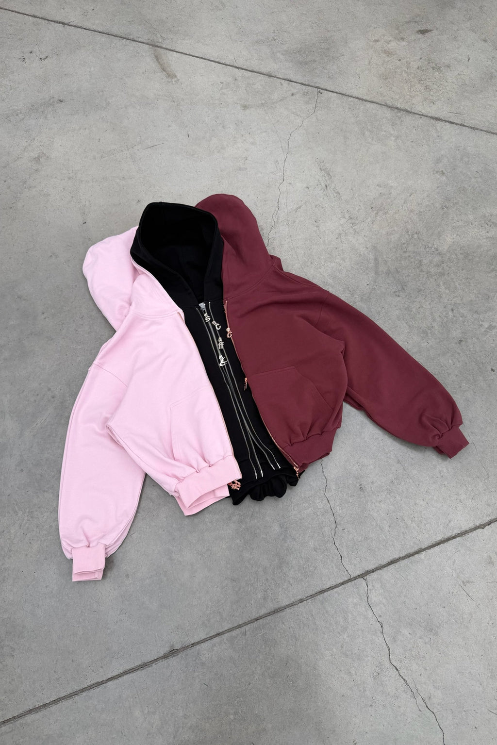 Steel Light Pink Zipper