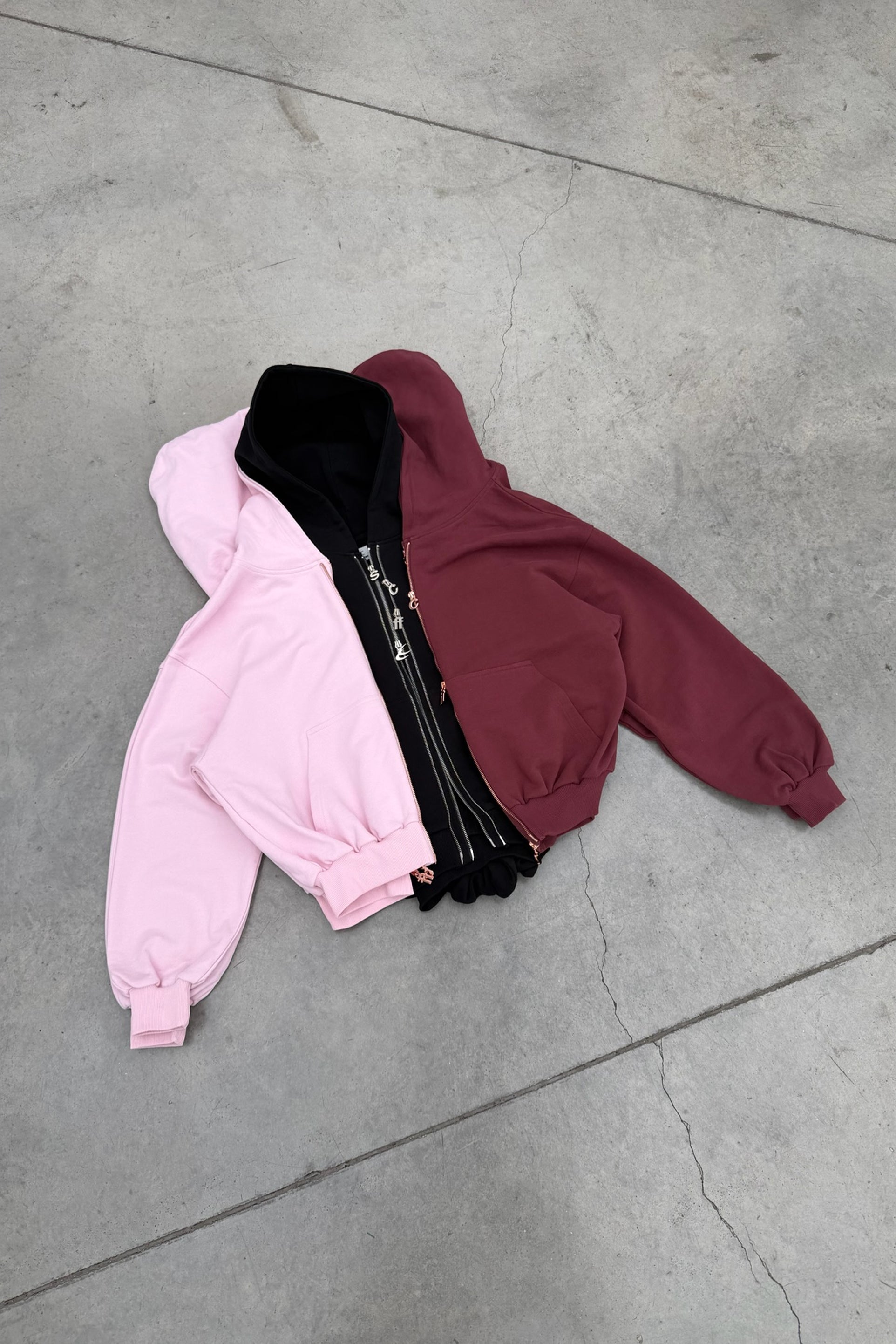 Steel Light Pink Zipper