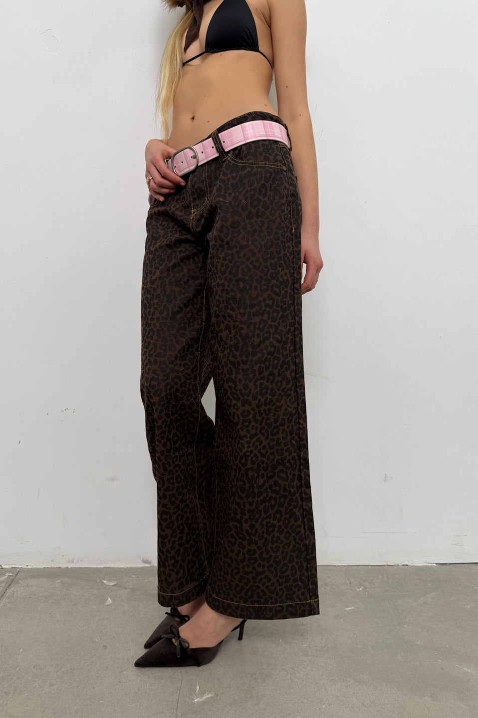 Checkered Pink Belt