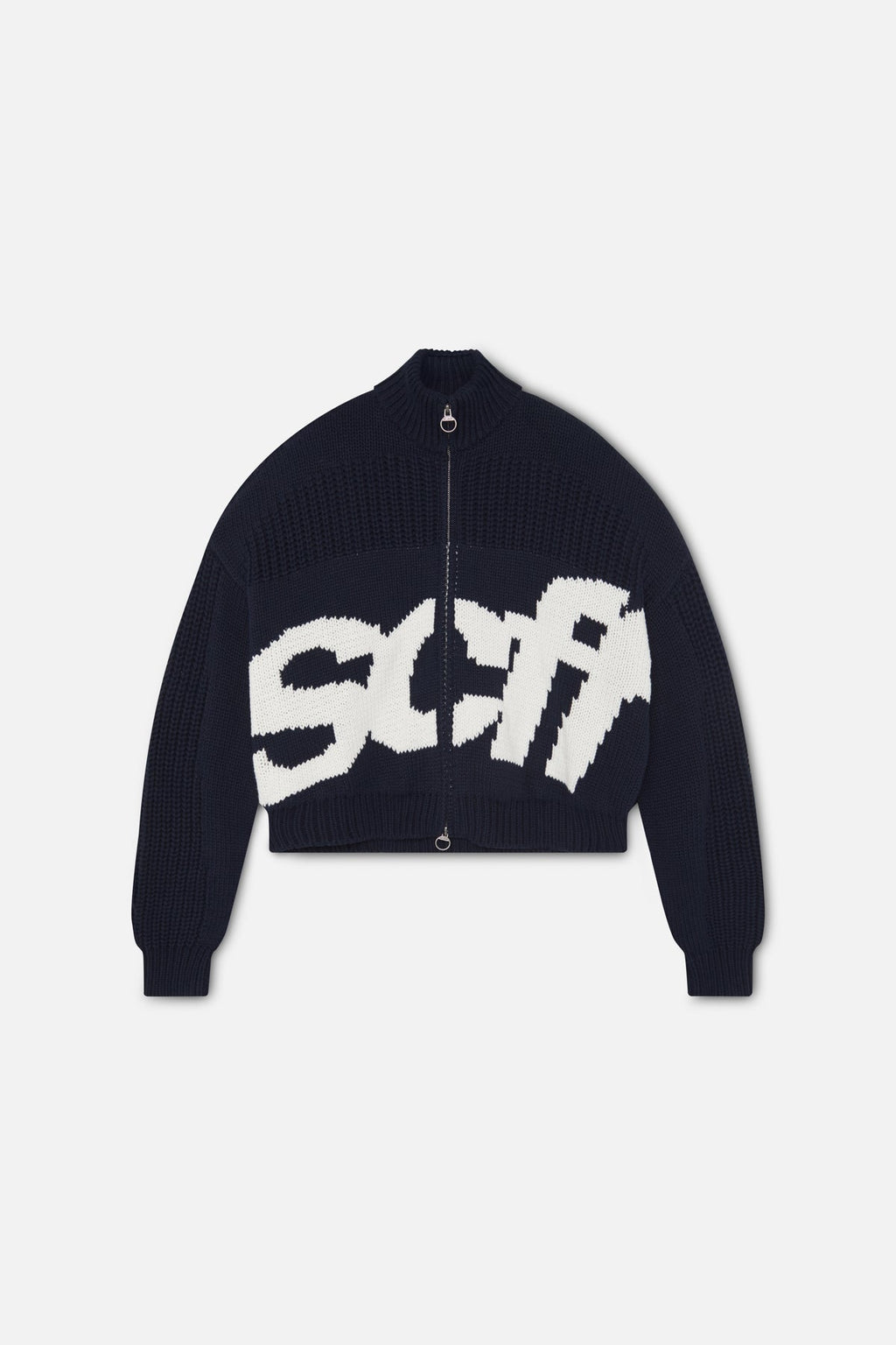 Scff Navy Knit Zipper