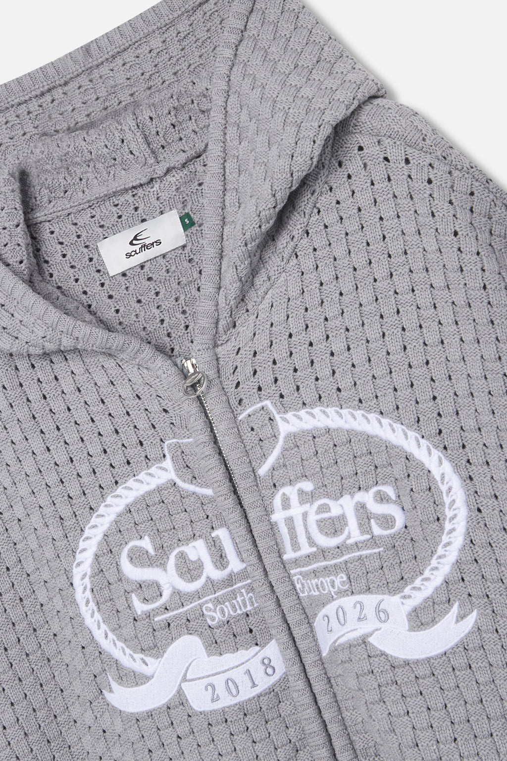 South Europe Light Grey Knit Zipper