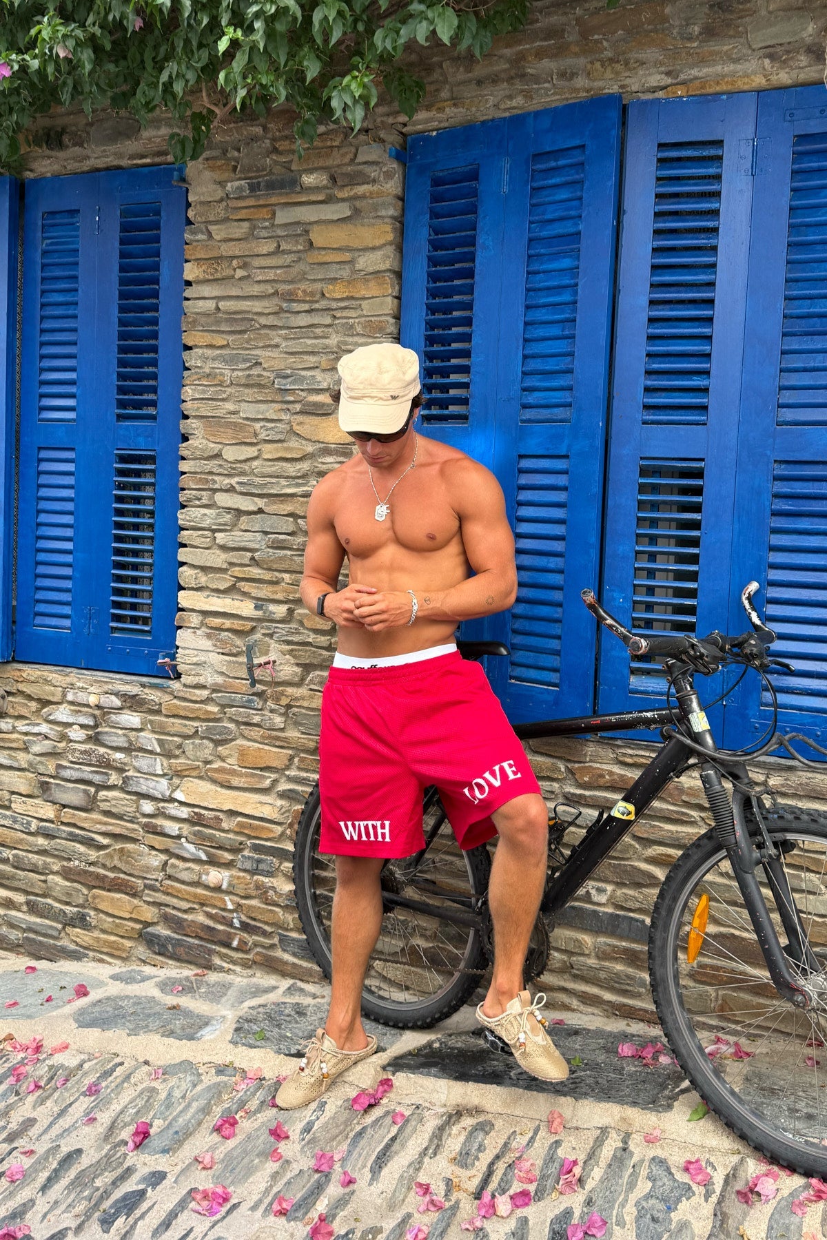 Withlove Red Mesh Shorts