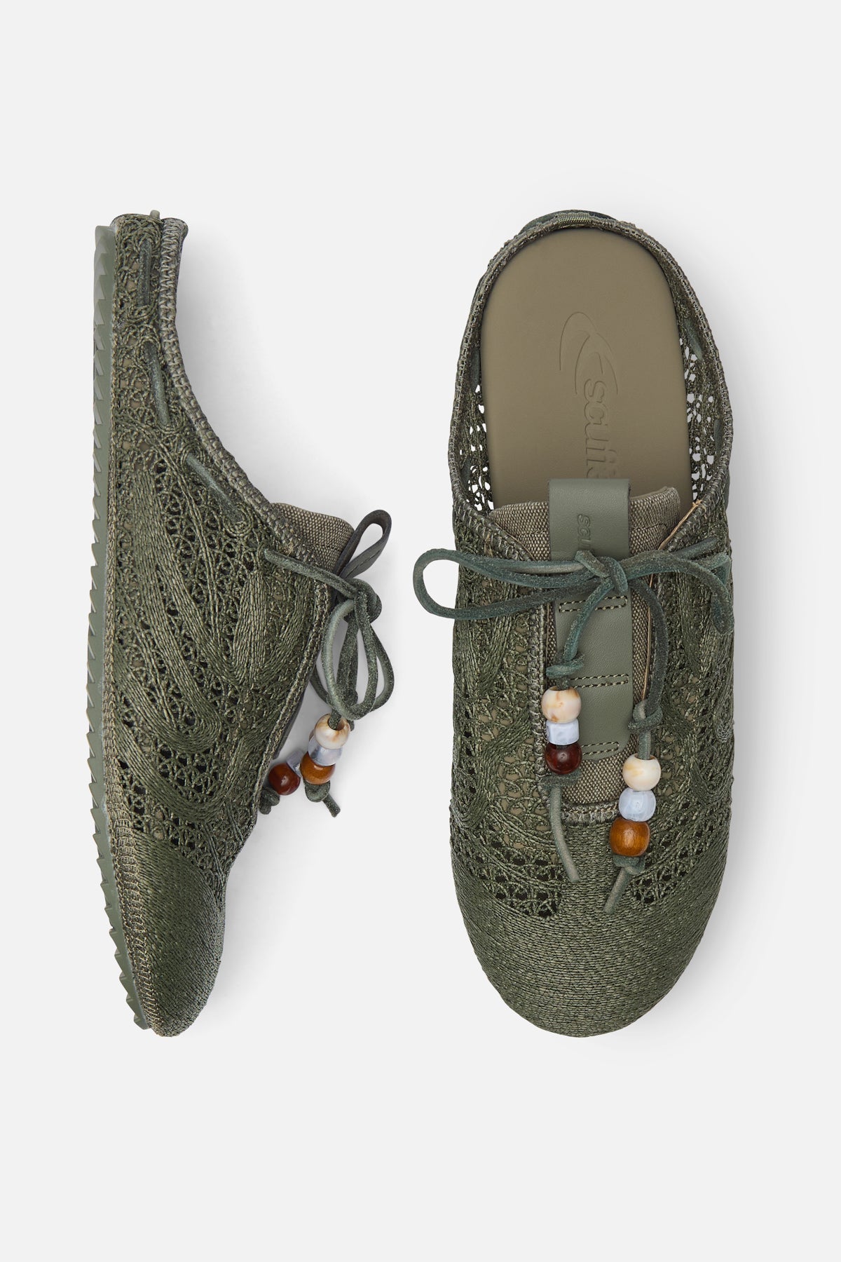 Wicker Green Mule