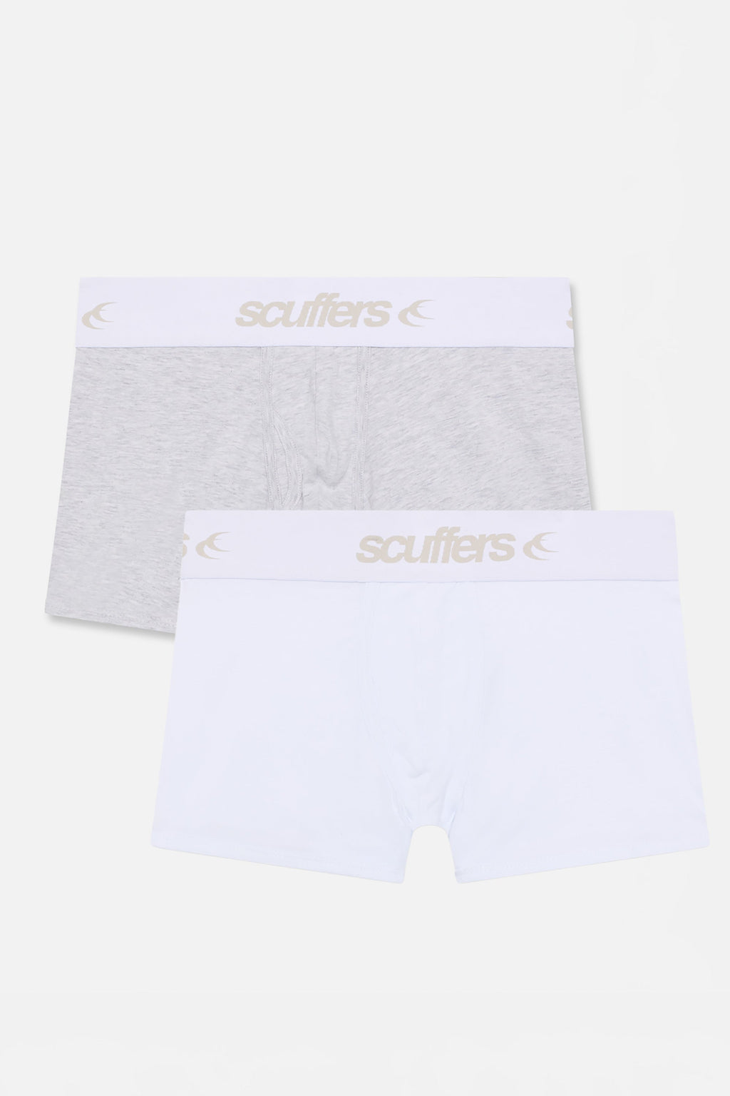 Basic Brief White & Grey Melange Boxers