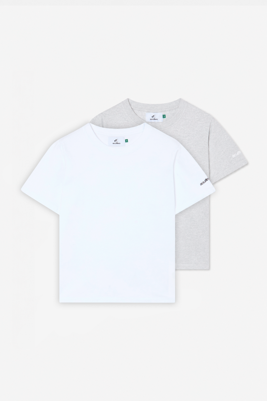 Interlock White and Grey Melange Fitted T-Shirt Pack